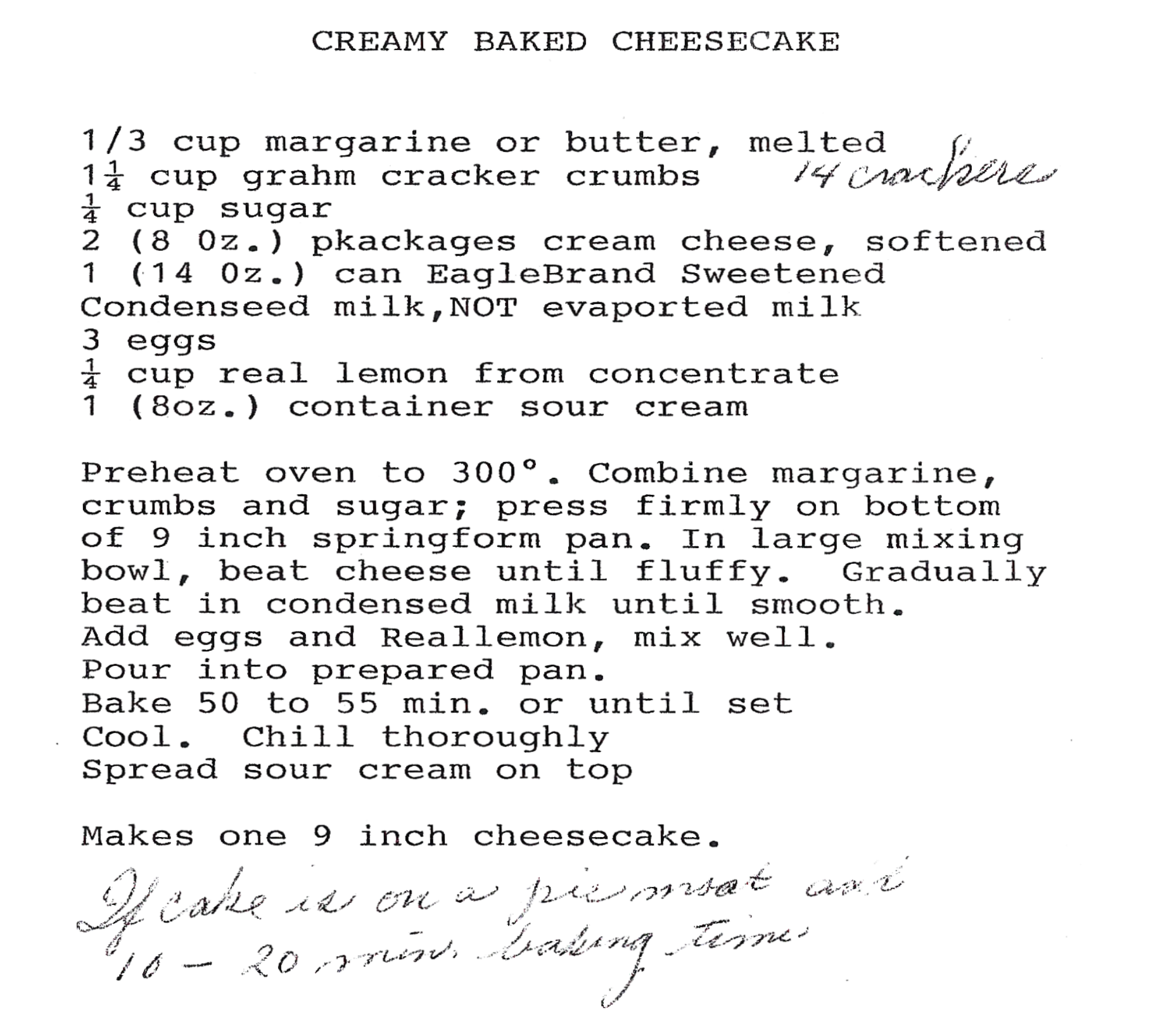 Creamy Baked Cheesecake Image